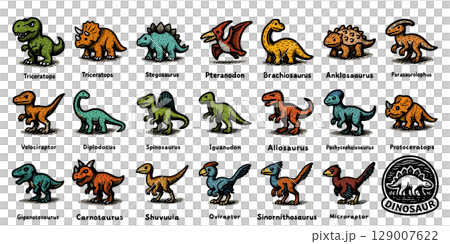 恐龍圖標集（彩色） 129007622