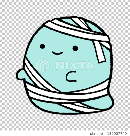 Illustration of a ghost dressed as a mummy Illustration of a ghost dressed as a mummy 129007740
