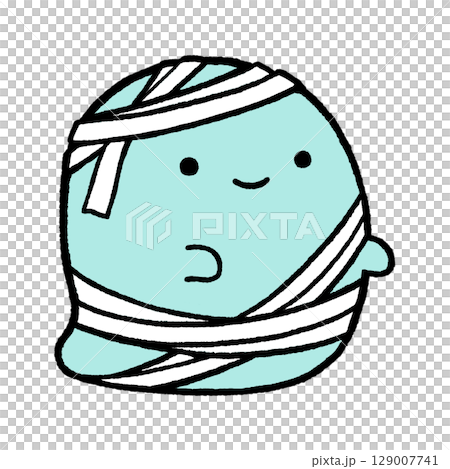 Illustration of a ghost dressed as a mummy 129007741