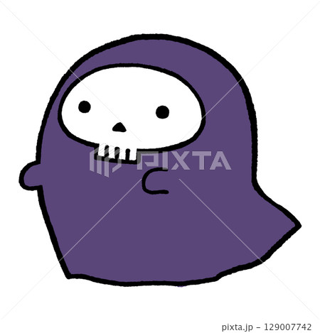 かわいい死神のイラスト　ベクター	 129007742