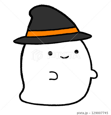 魔女帽子を被ったお化けのイラスト 魔女帽子を被ったお化けのイラスト 129007745