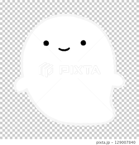 Cute ghost illustration vector 129007840