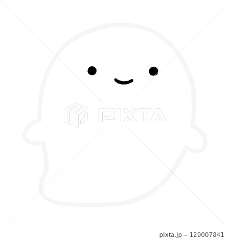 かわいいお化けのイラスト　ベクター	 129007841