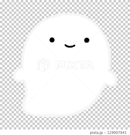 Cute ghost illustration vector 129007841