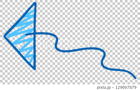 シンプルな青い矢印のイラスト 129007879