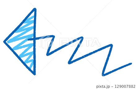 シンプルな青い矢印のイラスト 129007882
