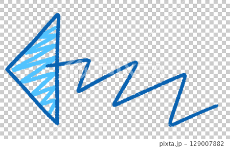シンプルな青い矢印のイラスト 129007882