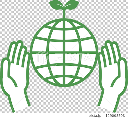 Earth and hands vector illustration 129008208