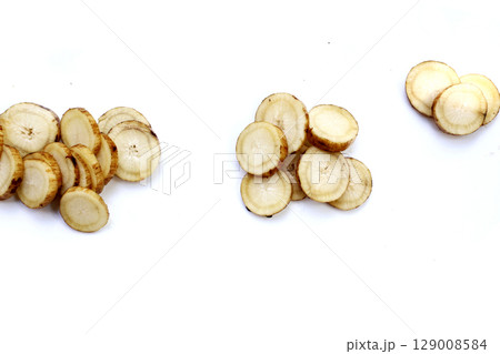 Fresh burdock roots or gobo roots Fresh burdock roots or gobo roots 129008584