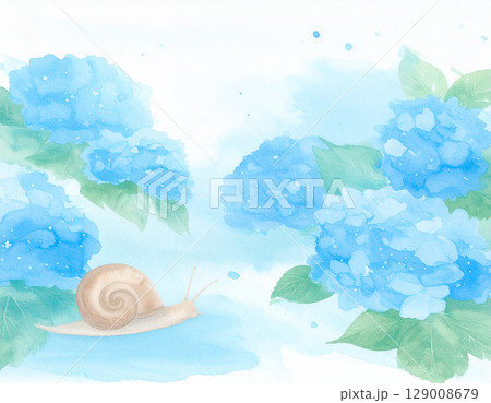 あじさい 生成AI 水彩 背景 あじさい 生成AI 水彩 背景 129008679