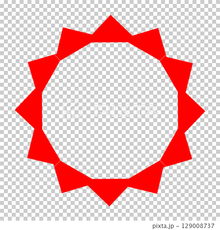 Colorful badge-shaped icon B Red 129008737