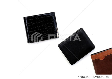 Black wallet on white background. Black wallet on white background. 129008930