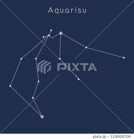 水瓶座　星座イラスト 129009706