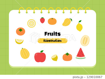 Collection of vector illustrations of fruits. 129010067