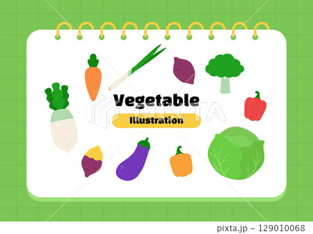 Collection of vector illustrations of vegetables. 129010068