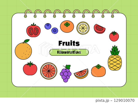 Collection of vector illustrations of fruits. Collection of vector illustrations of fruits. 129010070