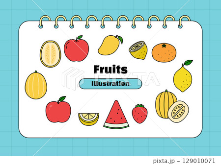 Collection of vector illustrations of fruits. 129010071