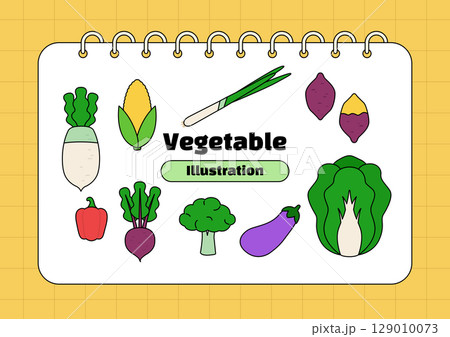 Collection of vector illustrations of vegetables. 129010073