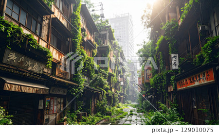 荒廃した近未来アジアの風景（AI生成画像） 129010075