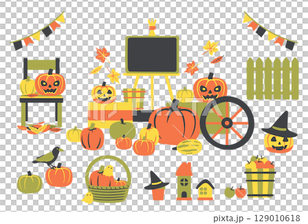 秋を感じるハロウィンディスプレイセット 129010618
