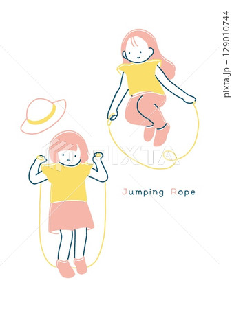 縄跳びをする子どもたちのシンプルイラスト 縄跳びをする子どもたちのシンプルイラスト 129010744