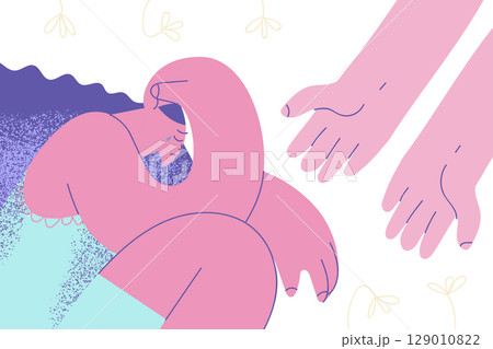 Depression, helping hand, grief concept 129010822