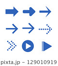 青い矢印のアイコンセット 129010919