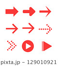 赤い矢印のアイコンセット 129010921