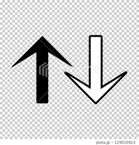 Simple black and white arrow icon 129010923