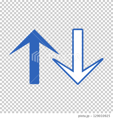 簡單的藍色箭頭圖標 129010925