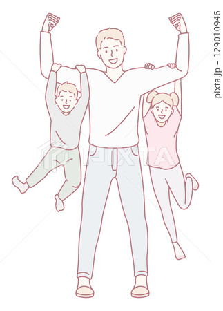 A Joyful Family Bonding Moment Filled with Fun and Love with Our Kids and Togetherness 129010946