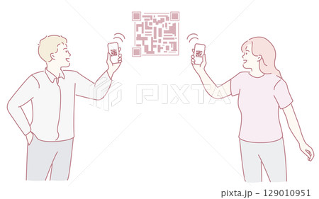 Individuals Are Using Their Phones to Engage with an Interactive QR Code Experience 129010951