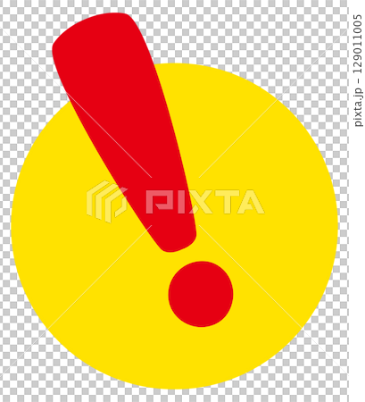 Simple red and yellow exclamation mark icon 129011005