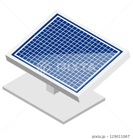 ソーラーパネル　太陽光パネル　単体　ベクターイラスト　環境保護 129011067