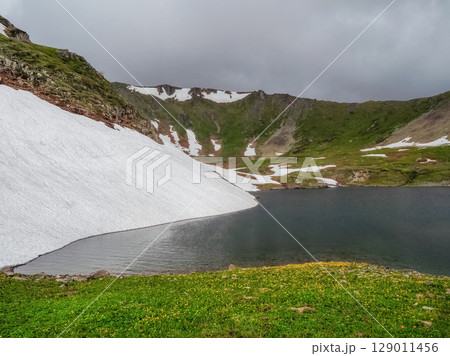 beautiful view of the wildlife and high-altitude lake beautiful view of the wildlife and high-altitude lake 129011456