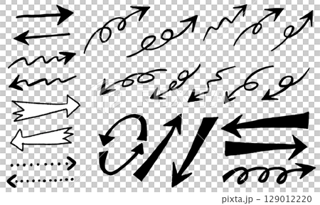 簡單的手繪箭頭向量 129012220