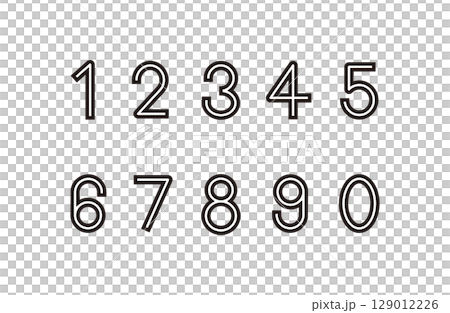 シンプルな数字セット 129012226