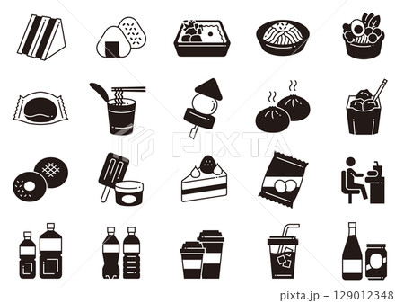 コンビニ関連アイコン02　Convenience Store icons 129012348