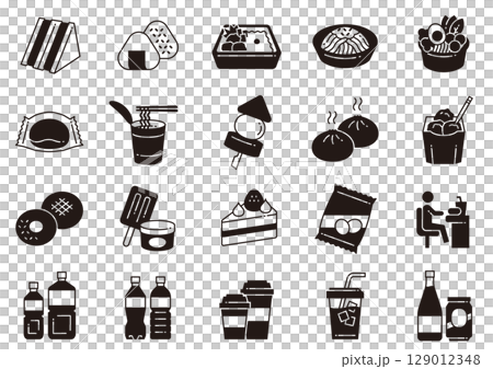 コンビニ関連アイコン02　Convenience Store icons 129012348