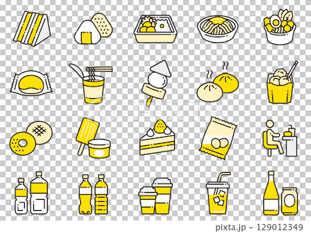 コンビニ関連アイコン03　Convenience Store icons 129012349