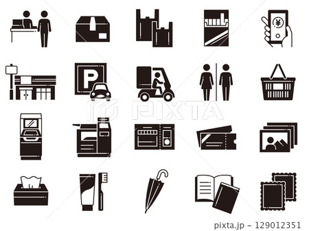 コンビニ関連アイコン05　Convenience Store icons 129012351