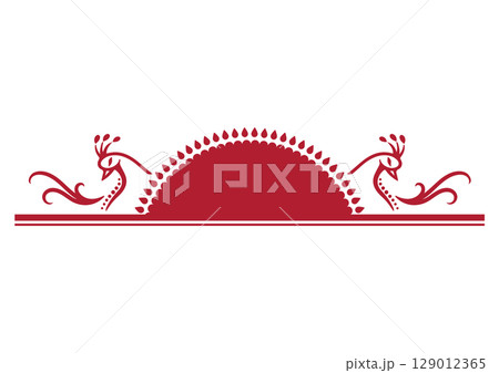 アジア風の装飾。孔雀のイラスト。 アジア風の装飾。孔雀のイラスト。 129012365