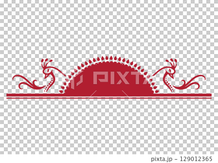 Asian style ornament. Peacock illustration. 129012365