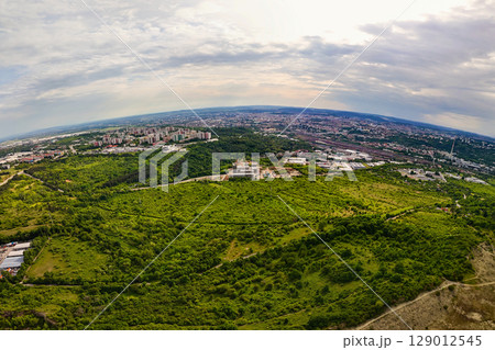 Panorama from a drone on Hady Qurry Hill Brno Landscape, Czech Republic 129012545