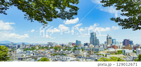 初夏の仙台市全景 129012671
