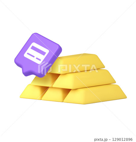Stack Of Shiny Gold Bars With Purple Bank Card Icon 3d Realistic Icon Stack Of Shiny Gold Bars With Purple Bank Card Icon 3d Realistic Icon 129012896