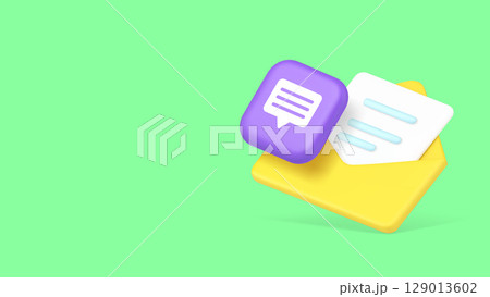Message letter envelope internet chat online communication copy space banner 129013602