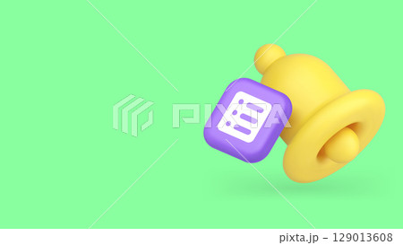 Time management deadline reminder announcement ring bell notification copy space banner Time management deadline reminder announcement ring bell notification copy space banner 129013608