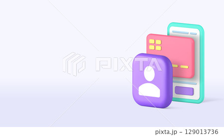 Online banking smartphone application payment contact transaction 3d icon realistic vector Online banking smartphone application payment contact transaction 3d icon realistic vector 129013736