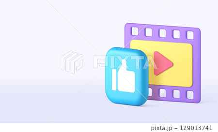 Video multimedia content vlog blog social media network like 3d icon realistic vector 129013741